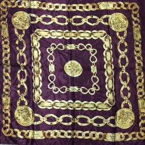 Signature Dennis Basso Chain Medallion Scarf NIB